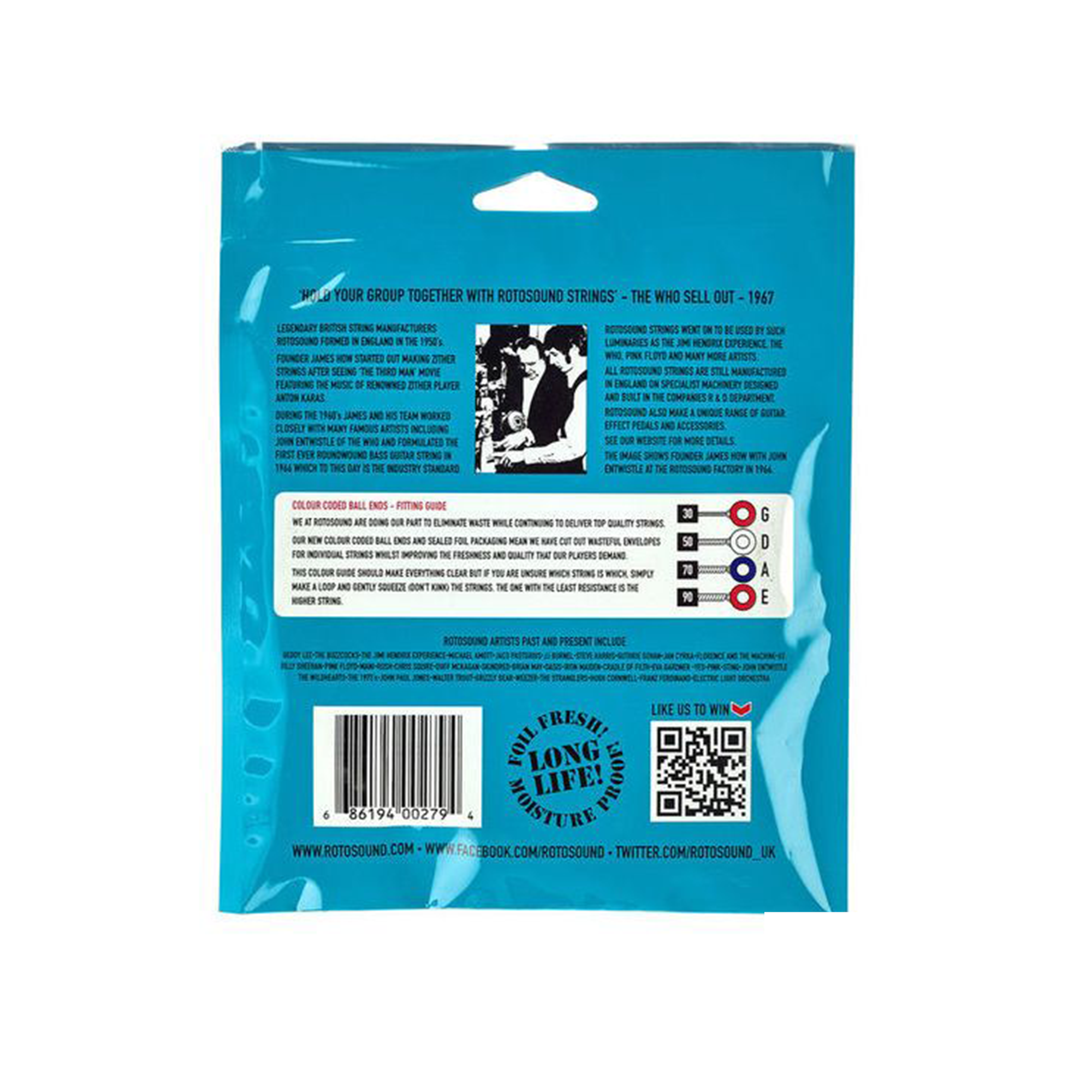 Rotosound Pure Nickels Light Electric Guitar Strings